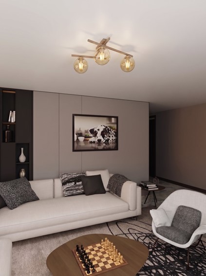 Lampa Sufitowa SMART 3 Beżowy/Miodowy
