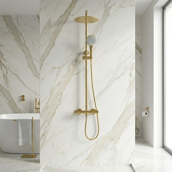 Zestaw Natryskowy z Termostatem LUNGO Złoty