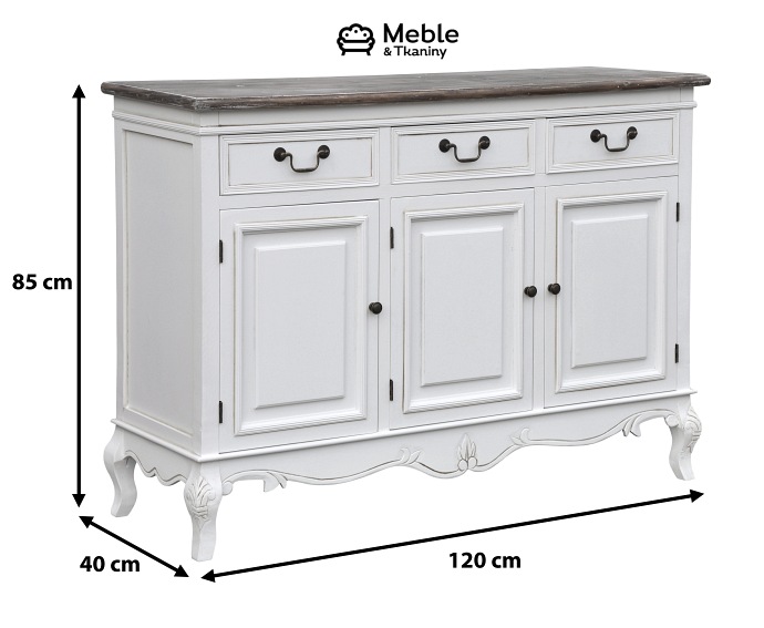 Komoda RIMINI White 08 40x120x85 Biały