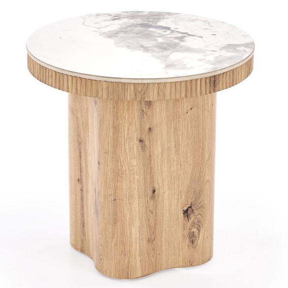 Ława MAGNUM S fi50 Biały Marmur/Naturalny