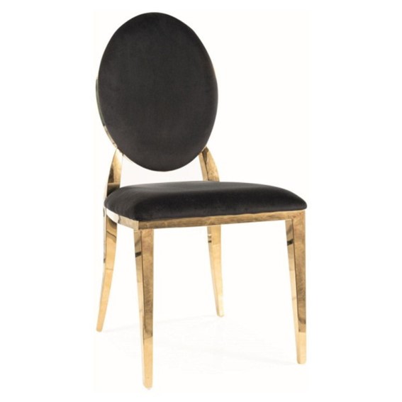 Krzesło KING Velvet Złoty/Czarny Bluvel 19