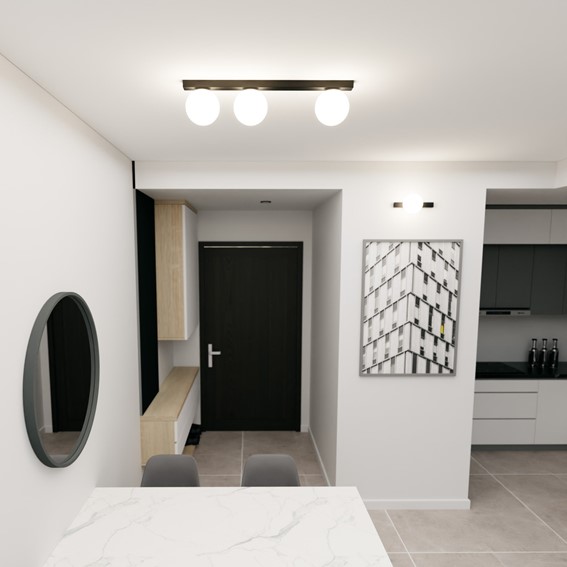 Lampa Sufitowa FIT 3 Czarny/Opal