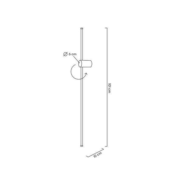 Lampa Ścienna OMBRE 100 Czarny