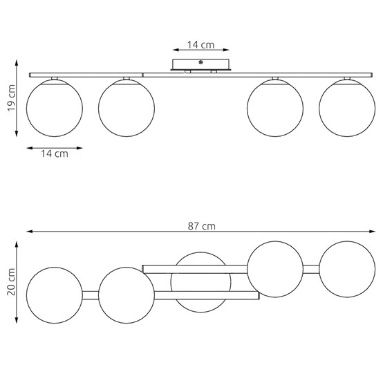 Lampa Sufitowa KAIRO 4 Beżowy/Biały