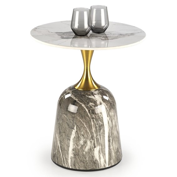 Ława ROSA fi50 Biały/Popiel/Złoty