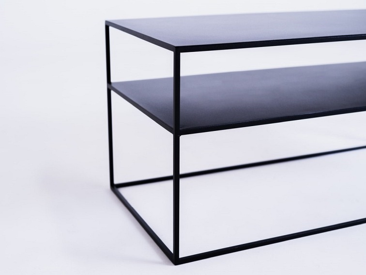 Stolik RTV Tensio 2 Floor Metal 100x45 Czarny
