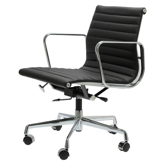 Fotel Biurowy CH1171T 58x59x79-88 Czarna Skóra/Chrom