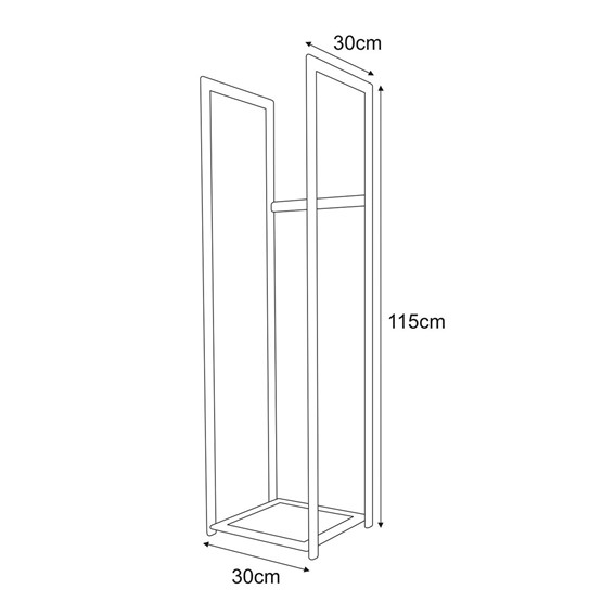Stojak Na Drewno KAJA HOME KS-13 WOOD M Czarny
