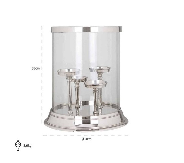 Świecznik HURRICANE EVI 4 Srebrny