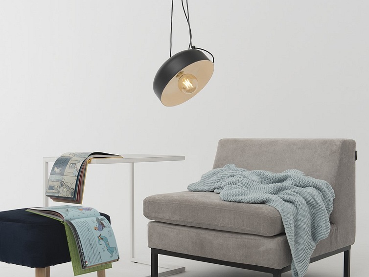 Lampa wisząca POPO FLAT L 1 – czarny