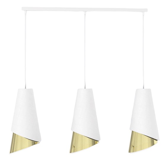 Lampa Wisząca MODA 3 Biały/Złoty