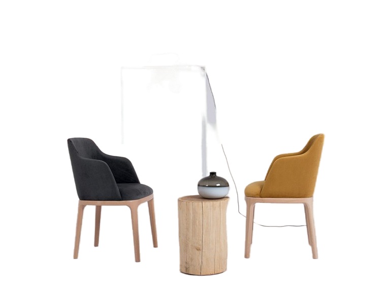 Krzesło Lulu Arms 53x45x82 Szary Bez/Naturalny