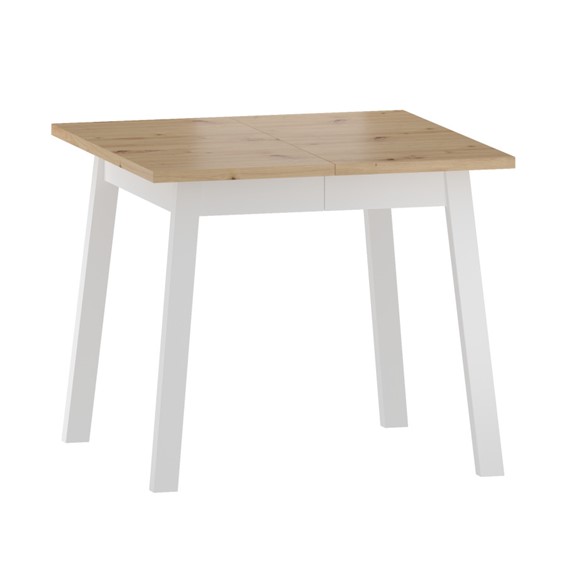 Stół Rozkładany ST14-FX (90-125)x90 Dąb Artisan/Biały