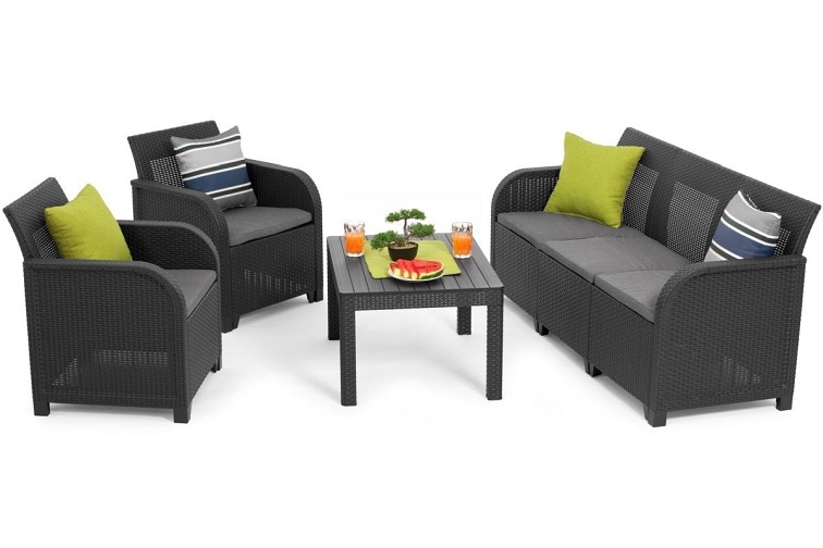 Zestaw Ogrodowy Rosalie Set Max 5-Osobowy Grafit