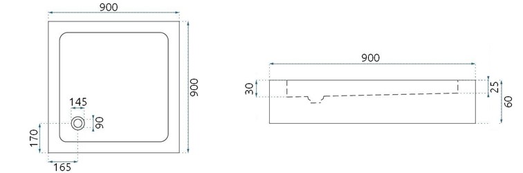 Kabina Prysznicowa CITY 90x90 Czarny