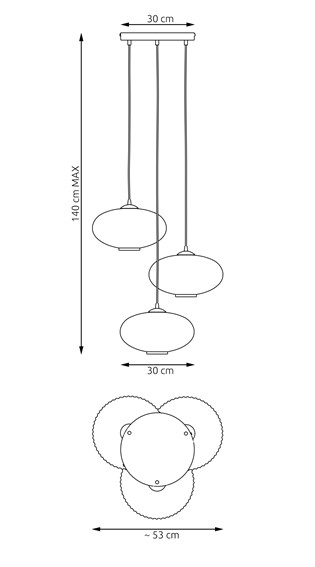 Lampa Wisząca COCO 3 MIX Wielokolorowy