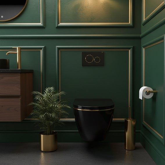 Misa WC Podwieszana CARLO MINI TORNADO Czarny/Złoty