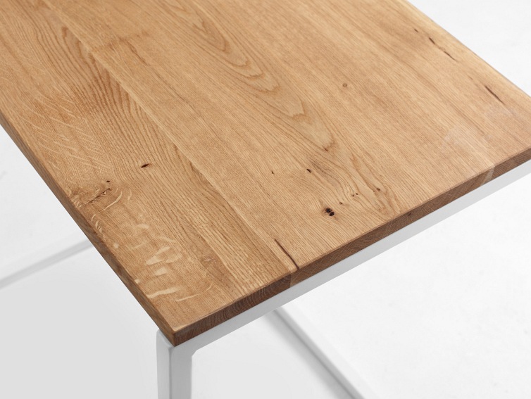 Stolik Lupe Solid Wood 60x40x60 Dąb/Biały