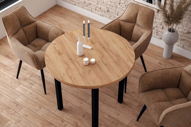 Stół ST24-FX fi80 Dąb Craft Złoty/Czarny