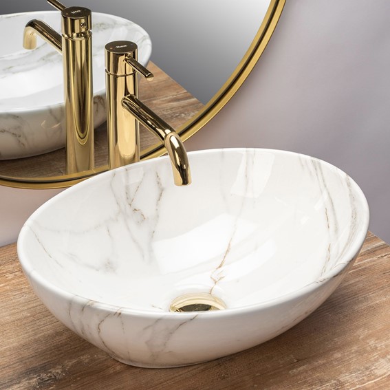 Umywalka Nablatowa SOFIA AIAX SHINY Biały