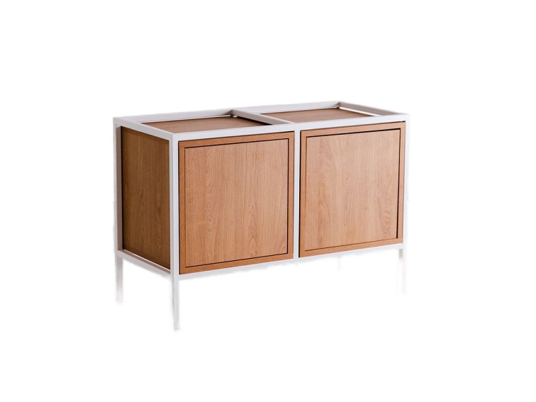 Regał Skap 2R1 Door x2 40x88x60 Dąb/Biały