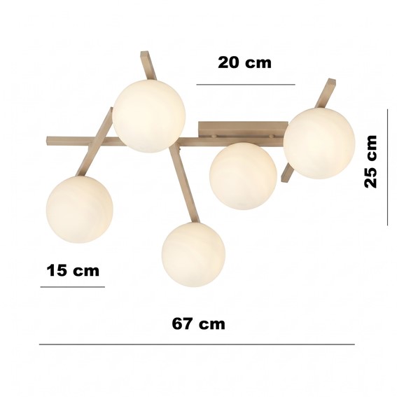 Lampa Sufitowa SMART 5 Beżowy/Opal