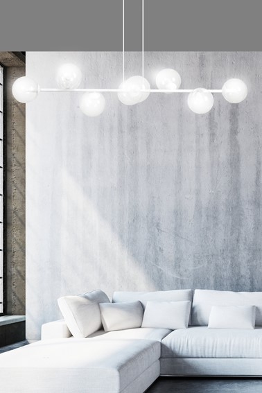 Lampa Wisząca ROSSI 8 Biały/Transparentny