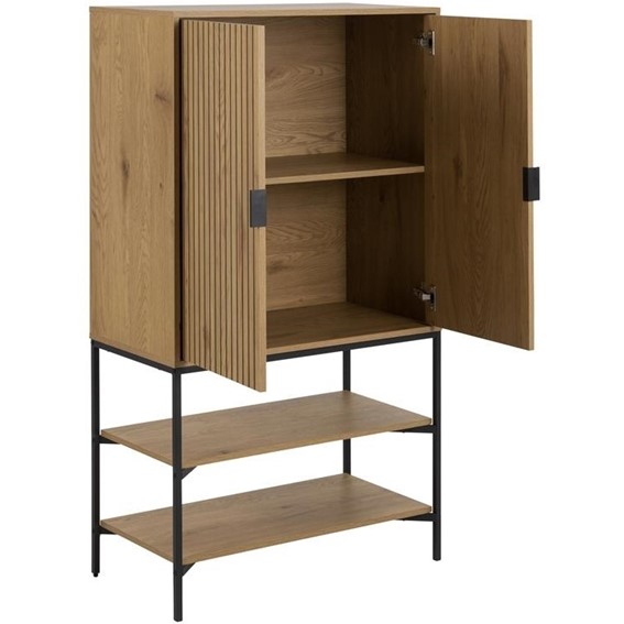 Regał JAIPUR Dąb/Czarny