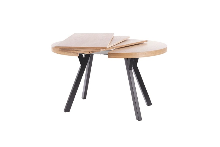 Stół Rozkładany DOMINGO (250-100)x100 Okleina Naturalna Dąb/Czarny