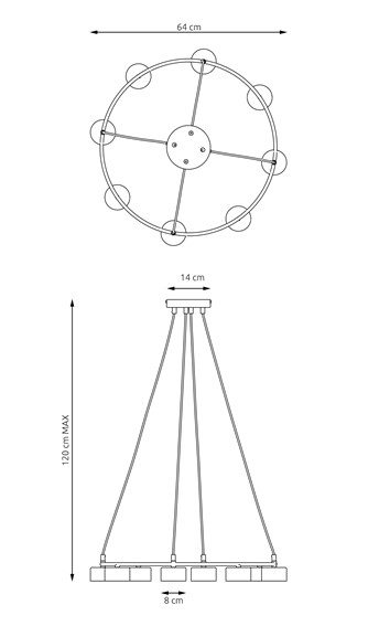 Lampa Wisząca STARLIT 8 Biały