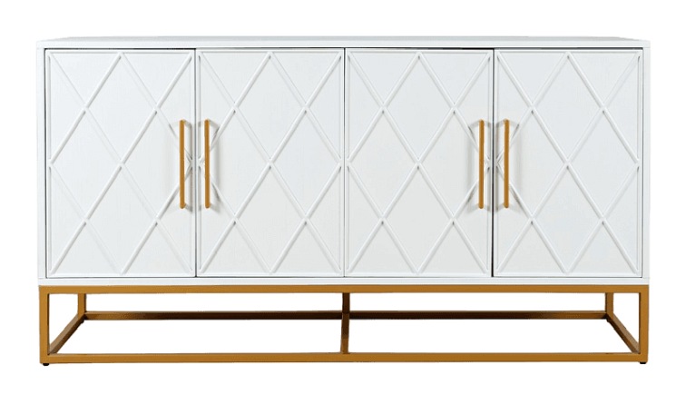 Komoda Avola AV2069-60 152x41 Biały/Złoty