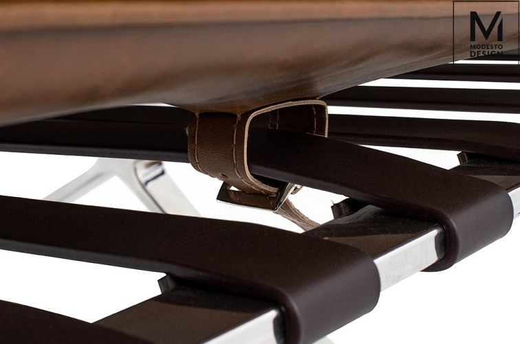 Fotel BARCELON VINTAGE PU Srebrny/Brązowy