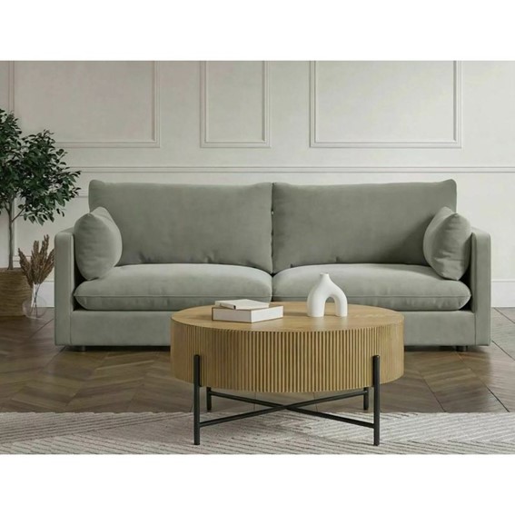 Ława TUCA Fi80cm Dąb/Czarny Mat