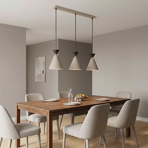 Lampa Wisząca KLEVER 3 Beżowy/Czarny
