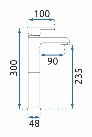 Bateria Umywalkowa Wysoka BLOOM Biały/Złoty