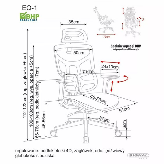 Fotel Obrotowy EQ-1 Czarny