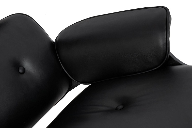 Fotel z Podnóżkiem LOUNGE HM PREMIUM Czarny/Heban