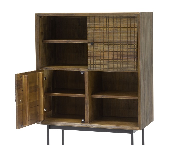 Komoda Maze L04 40x85x130 Czarny/Brązowy