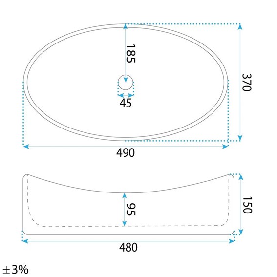 Umywalka Nablatowa DREAM Beżowy