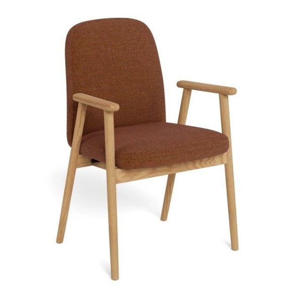 Krzesło CALVIN Terracotta/Dąb Bielony