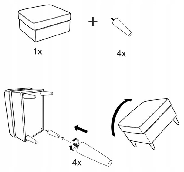 Podnóżek RON Velvet Wenge/Granatowy Bluvel 86