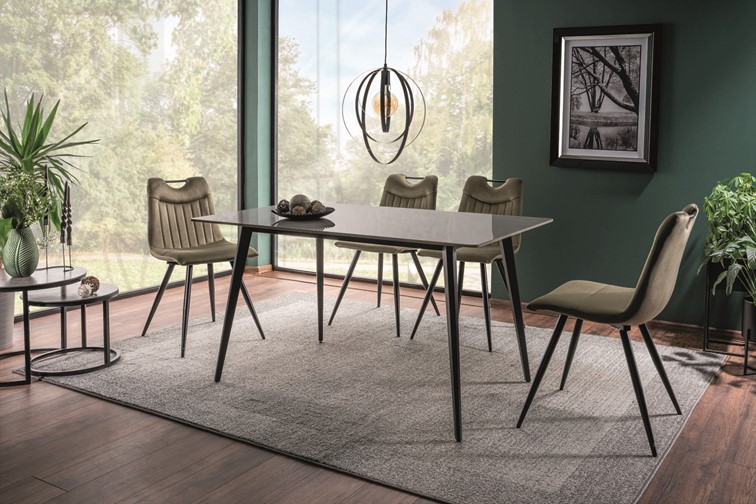 Stół IVY 140x80 Czarny/Szary Efekt Marmuru