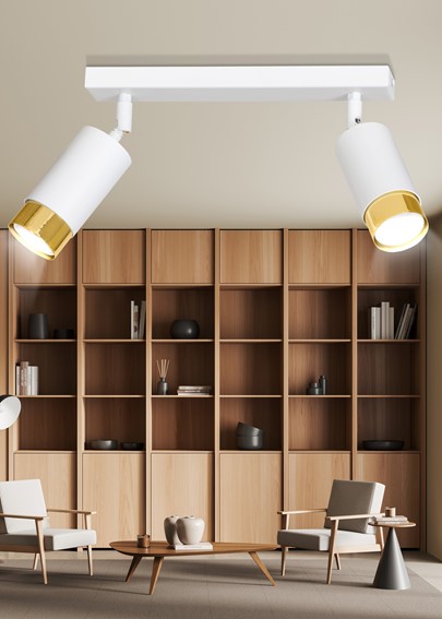 Lampa Sufitowa HIRO 2 Biały/Złoty