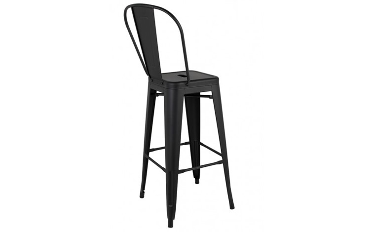 Krzesło Barowe TOWER BIG BACK 66 Czarny