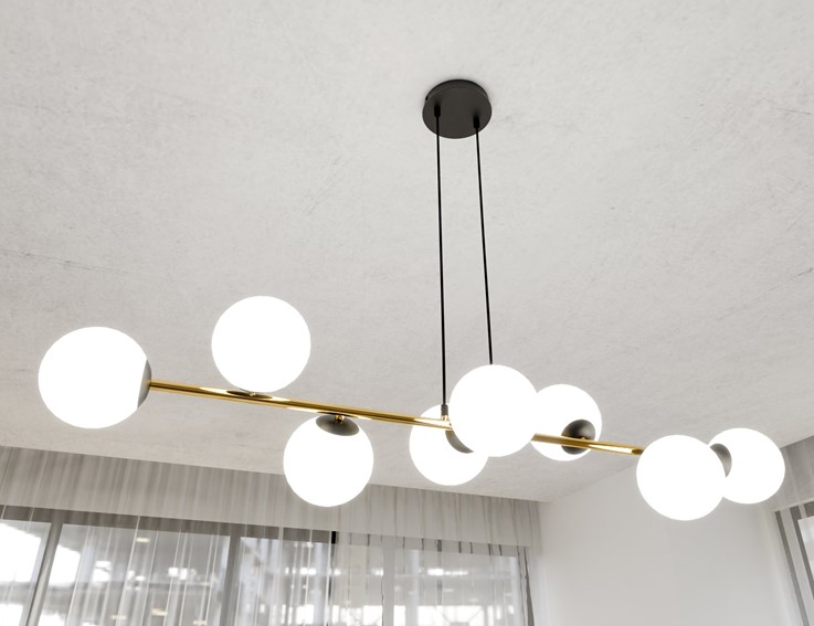 Lampa Wisząca GRAVITY 8 Czarny/Złoty/Opal