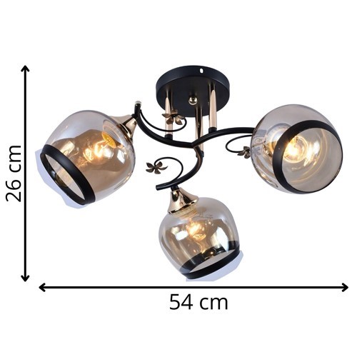 Żyrandol ORANO 3 Czarny/Złoty