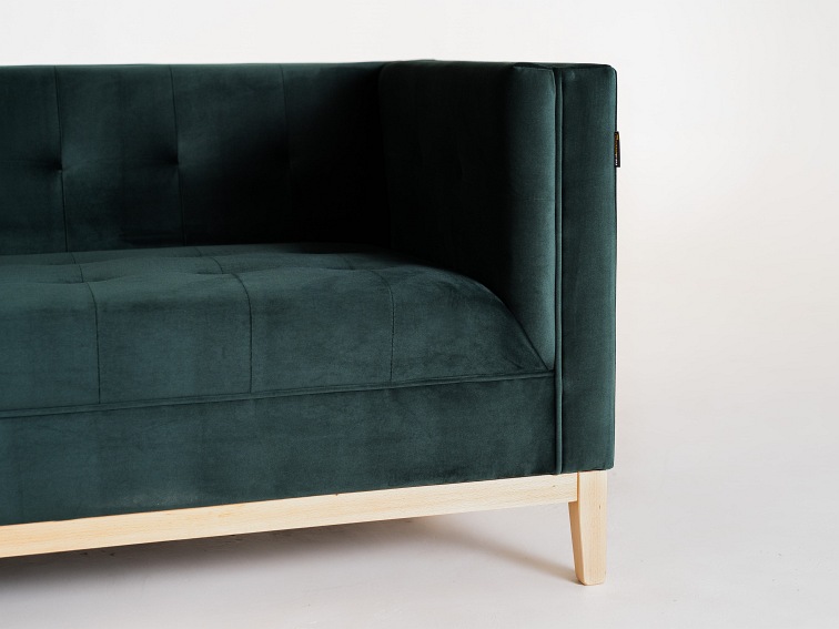 Sofa Rozkładana 2 os. By-Tom 159x85x73 Avocado/Naturalny