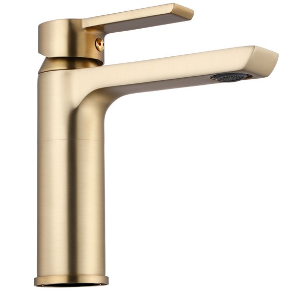 Bateria Umywalkowa Niska ARGUS Złoty Szczotkowany