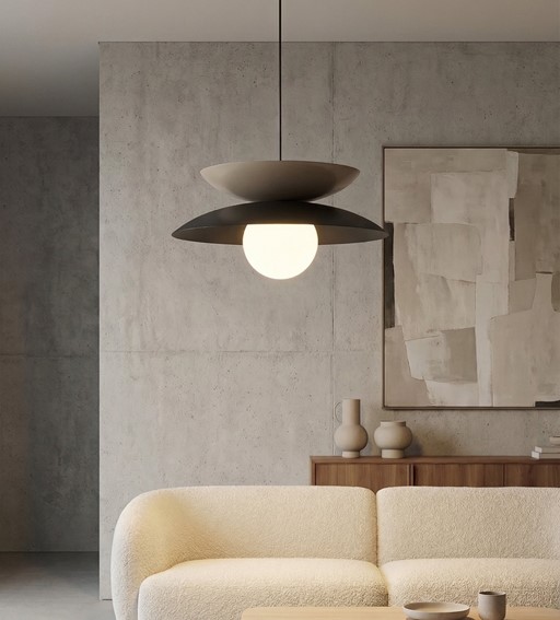 Lampa Wisząca NAGOYA 1 Czarny/Beżowy