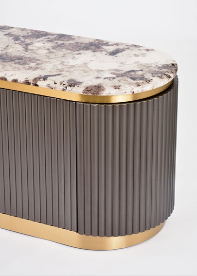 Komoda RTV STILIG ST916 Grafitowy/Złoty